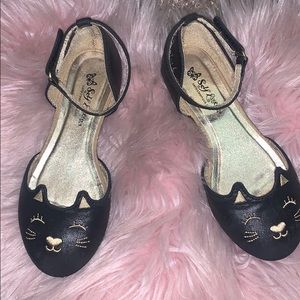 Self Esteem kitty tie ankle strap ballet flats 😍